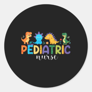 Sticker Rond Infirmière pédiatrique Peds Infirmière Dinosaure A