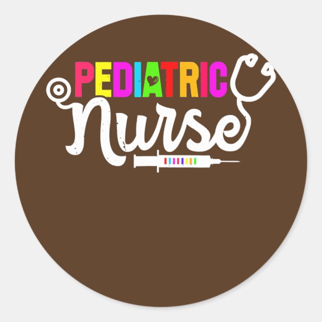 Sticker Rond Infirmière pédiatrique PEDS Infirmière RN Infirmiè (Devant)