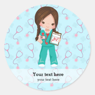 Sticker Rond Infirmière pour enfants