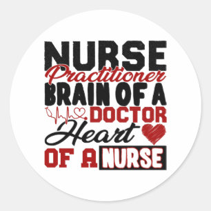 Sticker Rond Infirmière Praticien Coeur Chemise