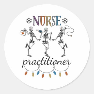 Sticker Rond infirmière praticienne chemise Noël