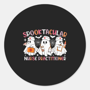 Sticker Rond Infirmière praticienne Spooktacular drôle Hallowee