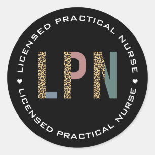 Sticker Rond Infirmière pratique autorisée par LPN personnali