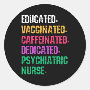 Sticker Rond Infirmière psychiatrique rétro Soins infirmiers ps