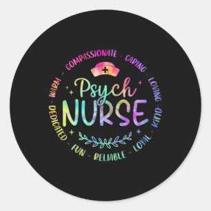 Sticker Rond Infirmière Psychiatrique Rn Santé mentale Psycholo