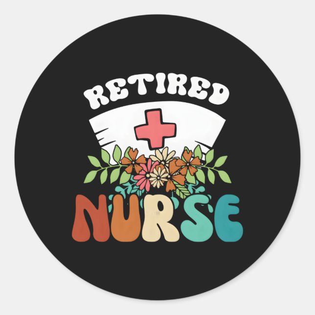 Sticker Rond Infirmière retraitée Rn (Devant)
