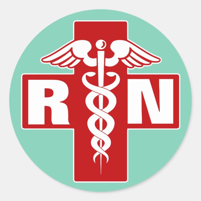 Sticker Rond Infirmière RN ou Initiales (Devant)