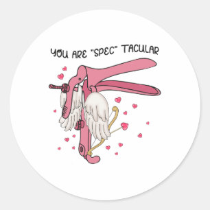 Sticker Rond Infirmière Speculum Saint-Valentin Gynéco-Obstétri