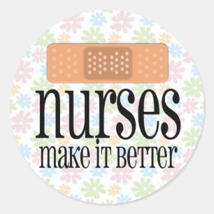 Sticker Rond Infirmières et infirmiers, Bandage