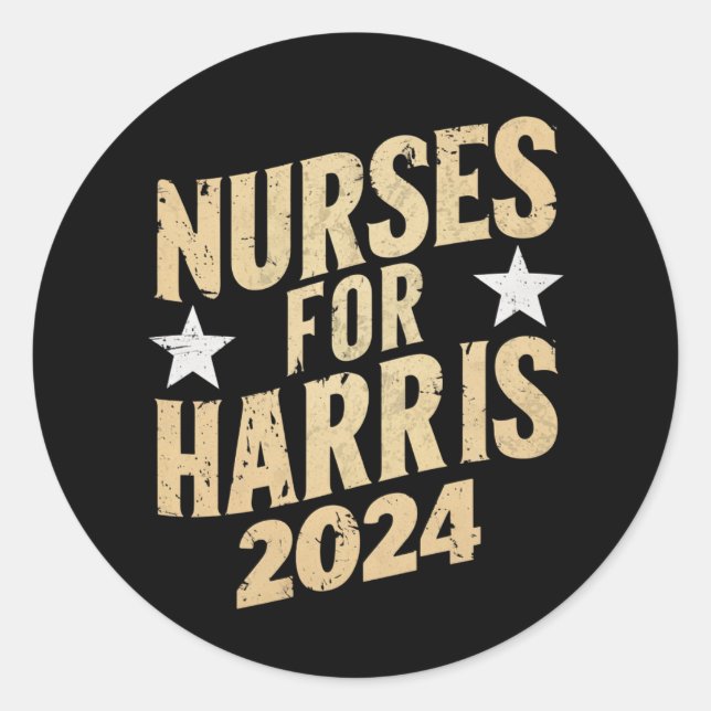Sticker Rond Infirmières Pour Harris 2024 USA (Devant)