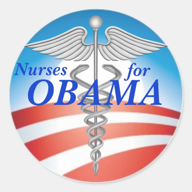 Sticker Rond Infirmières pour OBAMA (Devant)