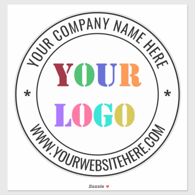 Sticker Rond Info Nom du logo d'entreprise personn (Feuille)