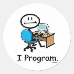 Sticker Rond Informaticien
