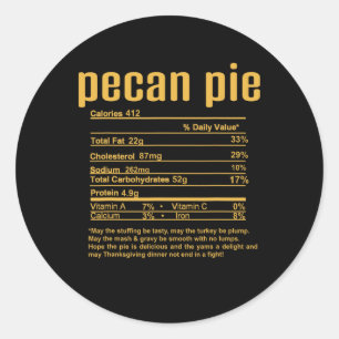 Sticker Rond Informations nutritionnelles sur la tarte aux noix
