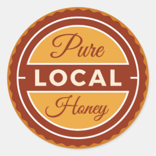 Sticker Rond Informations sur le miel local pur