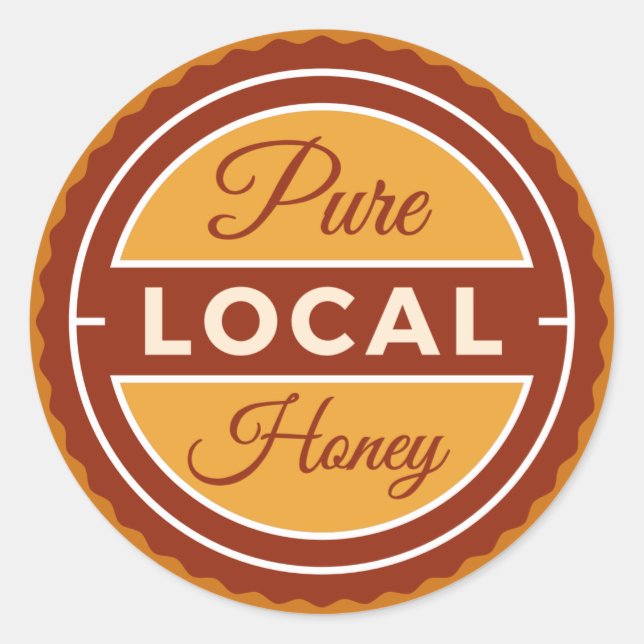 Sticker Rond Informations sur le miel local pur (Devant)