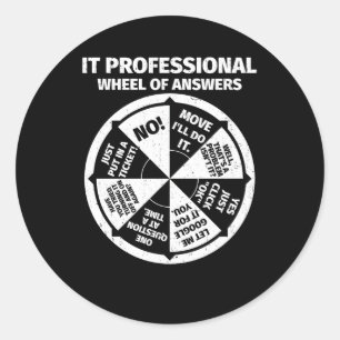 Sticker Rond Informatique Professionnelle Geek Roue De Réponses