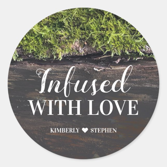 Sticker Rond Infusé Avec Mariage Amoureux (Devant)