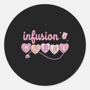 Sticker Rond Infusion Chemo Infusion Infirmière Valentines Jour