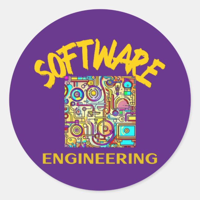 Sticker Rond ingénierie logicielle (Devant)