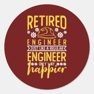 Sticker Rond Ingénieur À La Retraite Comme Un Ingénieur Régulie