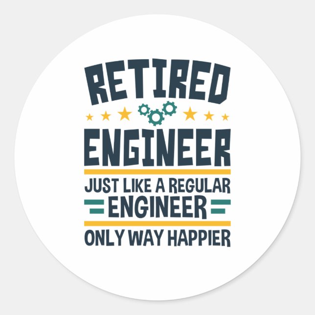 Sticker Rond Ingénieur à la retraite Génie à la retraite (Devant)