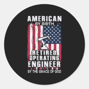 Sticker Rond Ingénieur américain ingénieur d'exploitation à la 