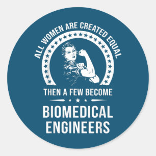 Sticker Rond Ingénieur Biomédical Pour Femmes Ingénieur Biom