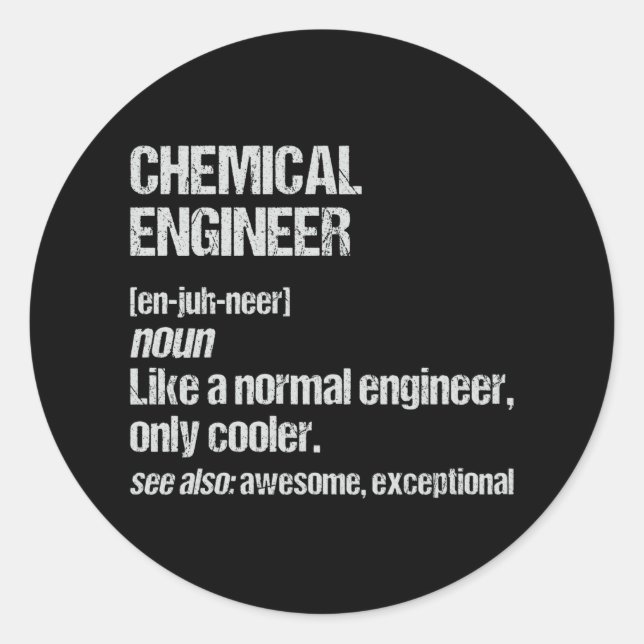 Sticker Rond Ingénieur chimiste diplômé d'ingénieur amusant (Devant)