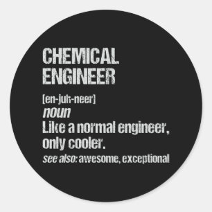Sticker Rond Ingénieur chimiste diplômé d'ingénieur amusant