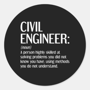 Sticker Rond Ingénieur civil Définition Ingénieur civil