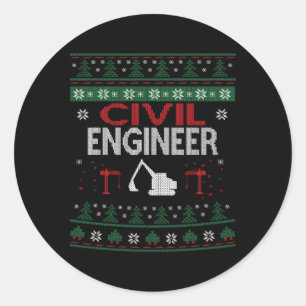 Sticker Rond Ingénieur civil Ingénierie moche