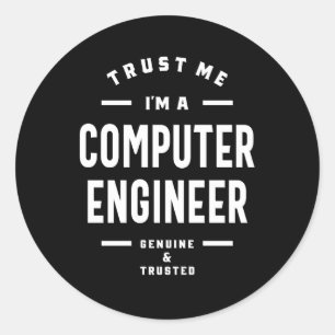 Sticker Rond Ingénieur informatique Travail Titre du travail Ca