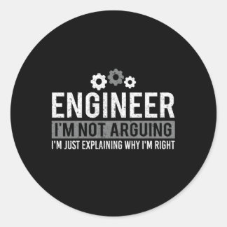 Sticker Rond Ingénieur Je Ne Parle Pas D'Ingénierie