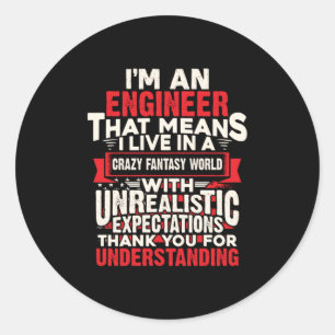 Sticker Rond Ingénieur Je Suis Ingénieur