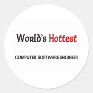 Sticker Rond Ingénieur logiciel informatique le plus chaud dans