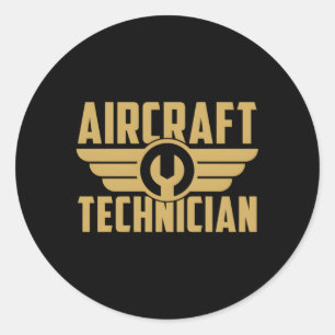 Sticker Rond Ingénieur mécanicien d'aéronef Technicien d'aérone