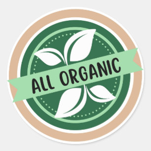 Sticker Rond Ingrédients biologiques, Produit biologique tout n