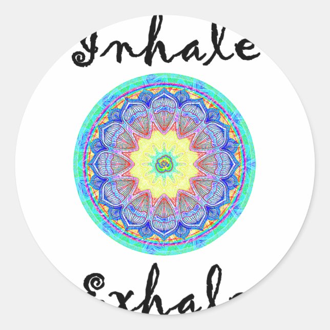 Sticker Rond inhale exhale (Devant)
