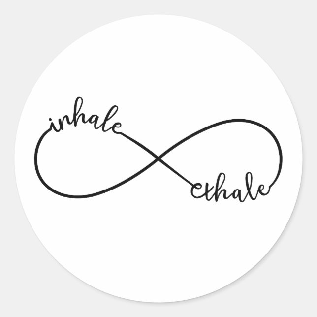 Sticker Rond Inhale, exhale, infinity sign (Devant)