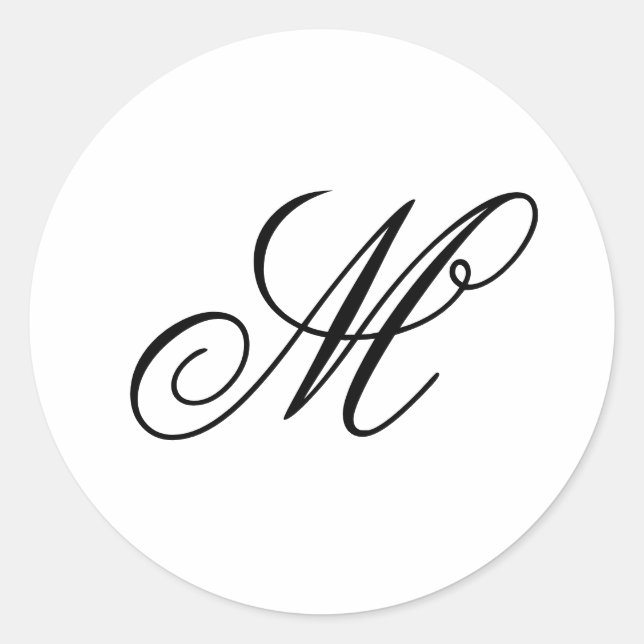 Sticker Rond Initiale de monogramme élégant  (Devant)
