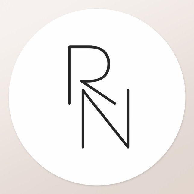 Sticker Rond Initiales chevauchantes de style moderne (Créateur téléchargé)