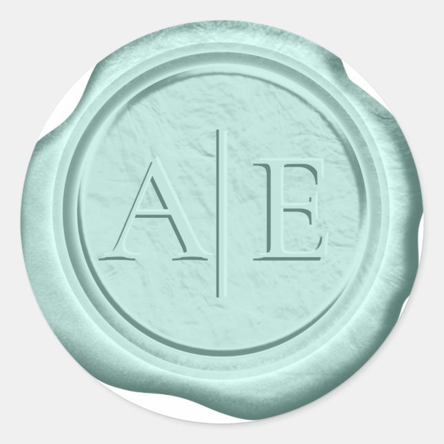 Sticker Rond Initiales du Mariage de cire Faux ID477 (Devant)