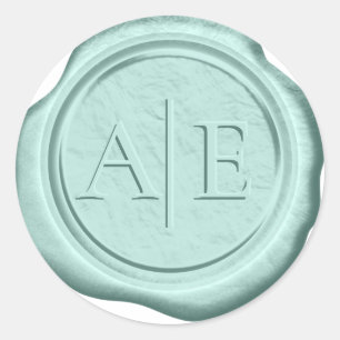 Sticker Rond Initiales du Mariage de cire Faux ID477