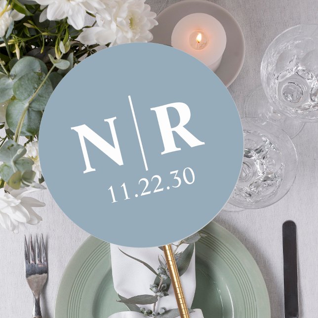 Sticker Rond Initiales mariage Monogramme Et Groom (Créateur téléchargé)