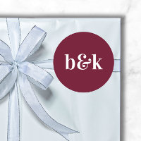Initiales monogrammes minimalistes Mariage rouge B