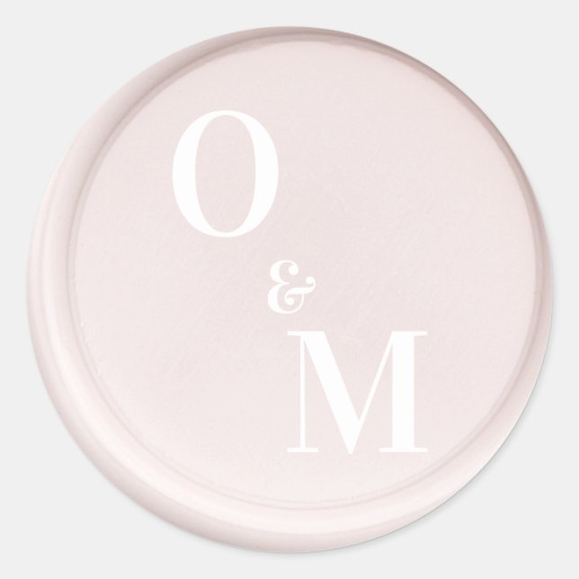 Sticker Rond Initiales personnalisées blanc cire collants de ma (Devant)