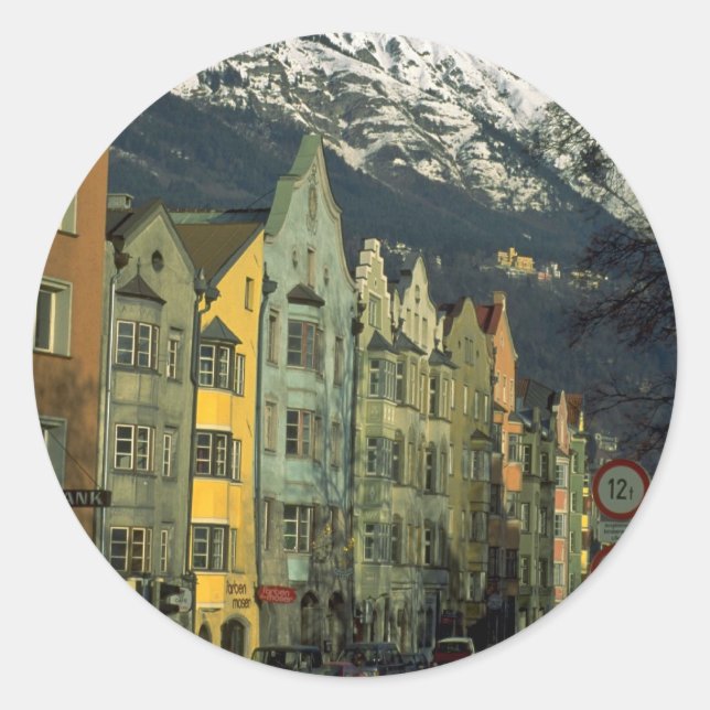Sticker Rond Innsbruck, Autriche en Europe (Devant)