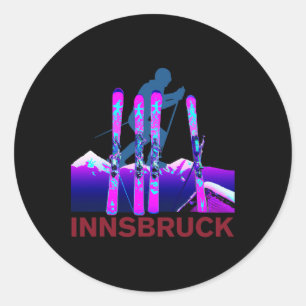 Sticker Rond Innsbruck Ski Et Snowboard Rétro 90s Innsbr