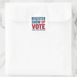 Sticker Rond Inscrivez-vous Montrer Voter Votre Voix Compte Éle